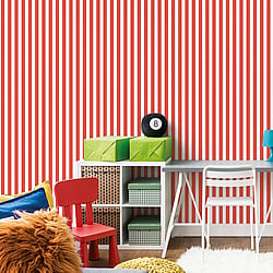 Galerie Wallcoverings Product Code G78404 - Tiny Tots 2 Wallpaper Collection - Red Colours - Regency Stripe Design