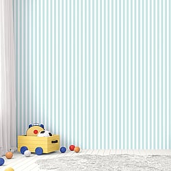 Galerie Wallcoverings Product Code G78406 - Tiny Tots 2 Wallpaper Collection - Turquoise Colours - Regency Stripe Design
