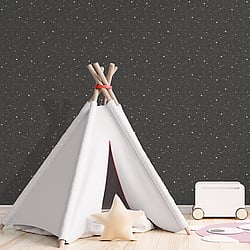 Galerie Wallcoverings Product Code G78407 - Tiny Tots 2 Wallpaper Collection - Black Glitter Colours - Space Sidewall Design