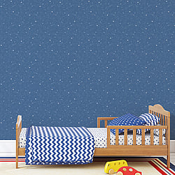 Galerie Wallcoverings Product Code G78408 - Tiny Tots 2 Wallpaper Collection - Cobalt Blue Glitter Colours - Space Sidewall Design