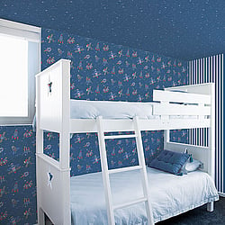 Galerie Wallcoverings Product Code G78411 - Tiny Tots 2 Wallpaper Collection - Cobalt Primary Glitter Colours - Spaceships Design