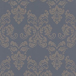 Galerie Wallcoverings Product Code GL41105 - Glitterati Wallpaper Collection - Blue Silver Colours - Glitter Damask Design