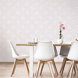 Galerie Wallcoverings Product Code GX37601 - Geometrix Wallpaper Collection - Pink Silver Colours - Geo Rectangular Design