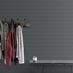 Galerie Wallcoverings Product Code GX37614 - Geometrix Wallpaper Collection - Black Silver Colours - Zig Zag Design