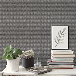 Galerie Wallcoverings Product Code GX37643 - Geometrix Wallpaper Collection - Black Colours - Mini Leaf Texture Design