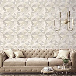 Galerie Wallcoverings Product Code GX37651 - Geometrix Wallpaper Collection - Beige Grey Colours - Silk Screen Geometric Design