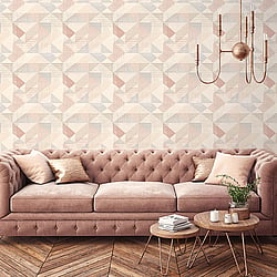 Galerie Wallcoverings Product Code GX37656 - Geometrix Wallpaper Collection - Blush Rose Beige Colours - Silk Screen Geometric Design