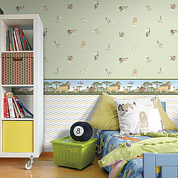 Galerie Wallcoverings Product Code Green-Lion-King-Them - Magical Kingdom Wallpaper Collection -   