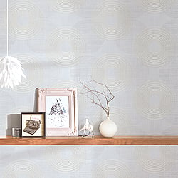 Galerie Wallcoverings Product Code HO20031 - Home Wallpaper Collection - Grey White Colours - Circles Motif Design