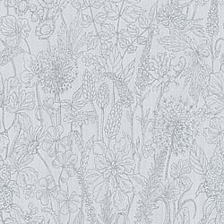Galerie Wallcoverings Product Code HO20049 - Home Wallpaper Collection - Pale Grey Colours - Floral Motif Design