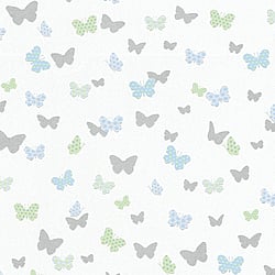 Galerie Wallcoverings Product Code HO20062 - Home Wallpaper Collection - Blue Green  Grey White Colours - Butterfly Motif Design