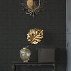 Galerie Wallcoverings Product Code HV41056 - Havana Wallpaper Collection - Metallic Black Colours - Havana Geometric Weave Design