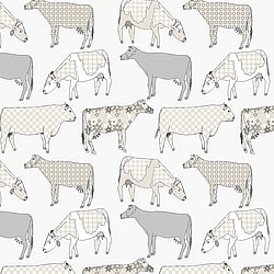 Galerie Wallcoverings Product Code KE29952 - Kitchen Style 3 Wallpaper Collection - Grey Beige Colours - Cow Motif Design