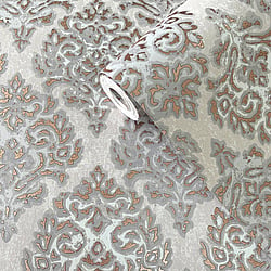 Galerie Wallcoverings Product Code MT2035 - Lustre Wallpaper Collection - Rose Gold Colours - Modern Damask Design