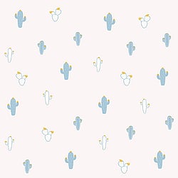 Galerie Wallcoverings Product Code ND21113 - Little Explorers Wallpaper Collection - Blue Light Grey Colours - Blue Cactus Design