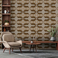 Galerie Wallcoverings Product Code NHW1033 - Enchanted Wallpaper Collection - Bronze Taupe Colours - Sabor Bronze Design
