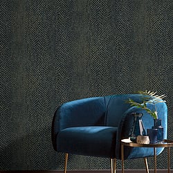Galerie Wallcoverings Product Code NHW1038 - Enchanted Wallpaper Collection - Blue Gold Colours - Naja Blue Design