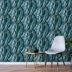 Galerie Wallcoverings Product Code NHW1040 - Enchanted Wallpaper Collection - Turquoise Colours - Malay Turquoise Design