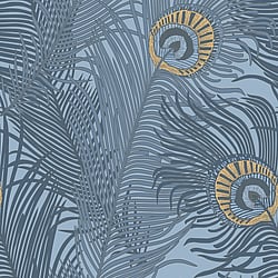 Galerie Wallcoverings Product Code NHW1046 - Enchanted Wallpaper Collection - Blue Gold Colours - Descartes Blue Design