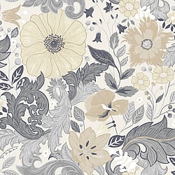 Galerie Wallcoverings Product Code S13106 - Sommarang Wallpaper Collection - White Grey Colours - Scandi Bloom Design