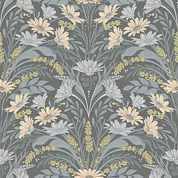 Galerie Wallcoverings Product Code S24120 - Sommarang 2 Wallpaper Collection - Grey Colours - Daisies and lavender embraced by foliage Design