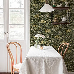 Galerie Wallcoverings Product Code S55022 - Sommarang Wallpaper Collection - Dark green Colours - Abstract Flora Design
