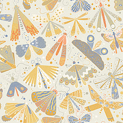 Galerie Wallcoverings Product Code S63023 - Sommarang 2 Wallpaper Collection - Yellow, blue Colours - Enchanting butterflies and dragonflies Design