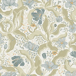 Galerie Wallcoverings Product Code S65115 - Sommarang 2 Wallpaper Collection - Blue Green Colours - Tulip Design