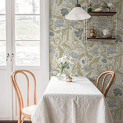 Galerie Wallcoverings Product Code S65115 - Sommarang Wallpaper Collection - Blue Green Colours - Tulip Design