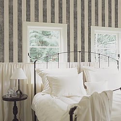 Galerie Wallcoverings Product Code SD36157 - Stripes And Damask 2 Wallpaper Collection - Beige Black Colours - Textured Stripe Design