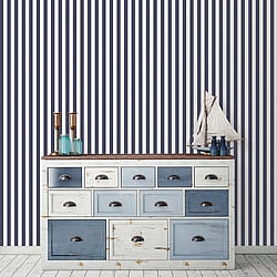 Galerie Wallcoverings Product Code SH34502 - Simply Stripes 3 Wallpaper Collection - Navy Colours - Regency Stripe Design