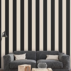 Galerie Wallcoverings Product Code SH34545 - Shades Wallpaper Collection - Black Taupe Colours - Wide Stripe Design