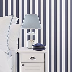 Galerie Wallcoverings Product Code SH34555 - Simply Stripes 3 Wallpaper Collection - Navy Colours - Tent Stripe Design