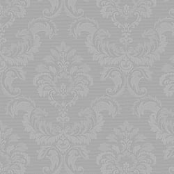 Galerie Wallcoverings Product Code SK34746 - Simply Silks 4 Wallpaper Collection - Metallic Silver Colours - Feathered Damask Design