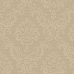 Galerie Wallcoverings Product Code SK34755 - Simply Silks 4 Wallpaper Collection - Brushed Metallic Gold Colours - Feathered Damask Design