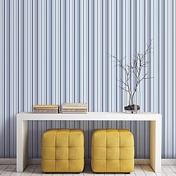 Galerie Wallcoverings Product Code ST36911 - Simply Stripes 3 Wallpaper Collection - Navy Blue Colours - Step Stripe Design