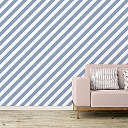 Galerie Wallcoverings Product Code ST36916 - Simply Stripes 3 Wallpaper Collection - Blue Colours - Diagonal Stripe Design
