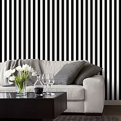 Galerie Wallcoverings Product Code SY33918 - Simply Stripes 3 Wallpaper Collection - Pearl Black Colours - Tent Stripe Design