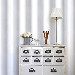 Galerie Wallcoverings Product Code SY33929 - Simply Stripes 2 Wallpaper Collection - Light Blue Colours - Ticking Stripe Design
