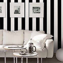 Galerie Wallcoverings Product Code SY33937 - Simply Stripes 3 Wallpaper Collection - Pearl Black Colours - Wide Stripe Design
