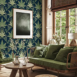 Galerie Wallcoverings Product Code TJ40112 - Mulberry Tree Wallpaper Collection - Blue Colours - Abbey Design