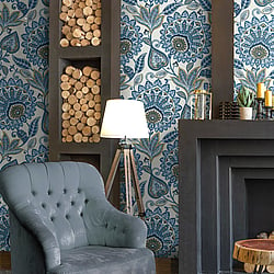 Galerie Wallcoverings Product Code TJ41002 - Mulberry Tree Wallpaper Collection - Blue Colours - Sheffield Design