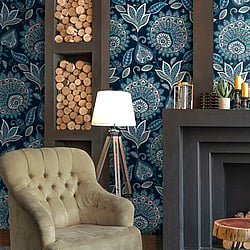 Galerie Wallcoverings Product Code TJ41012 - Mulberry Tree Wallpaper Collection - Blue Colours - Sheffield Design