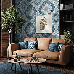 Galerie Wallcoverings Product Code TJ41202 - Mulberry Tree Wallpaper Collection - Blue Colours - Cambridge Design