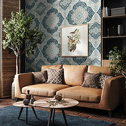 Galerie Wallcoverings Product Code TJ41209 - Mulberry Tree Wallpaper Collection - Blue Colours - Cambridge Design