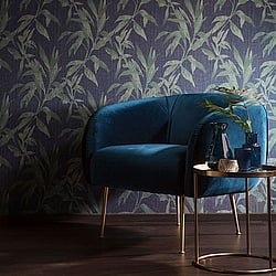 Galerie Wallcoverings Product Code TP21234 - Passenger Wallpaper Collection - Green Blue Colours - Tropical Leaves Design
