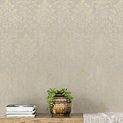 Galerie Wallcoverings Product Code W78179 - Metallic Fx Wallpaper Collection - Gold Colours - Modern Metallic Damask Design