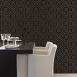Galerie Wallcoverings Product Code W78218 - Metallic Fx Wallpaper Collection - Black Gold Colours - Metallic Geometric Design