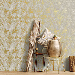 Galerie Wallcoverings Product Code W78224 - Metallic Fx Wallpaper Collection - Gold Colours - Metallic Industrial Texture Design