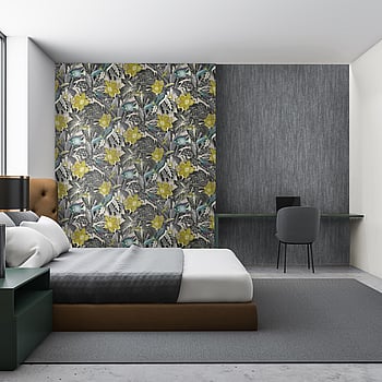 Galerie Wallcoverings Product Code 26745 - Tropical Wallpaper Collection - Blackberry Colours -  